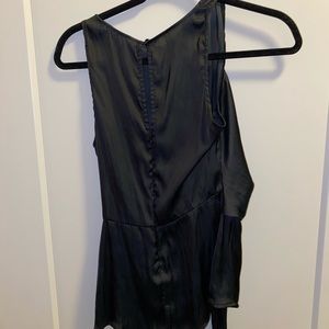 Lush Silk Black Tie Top